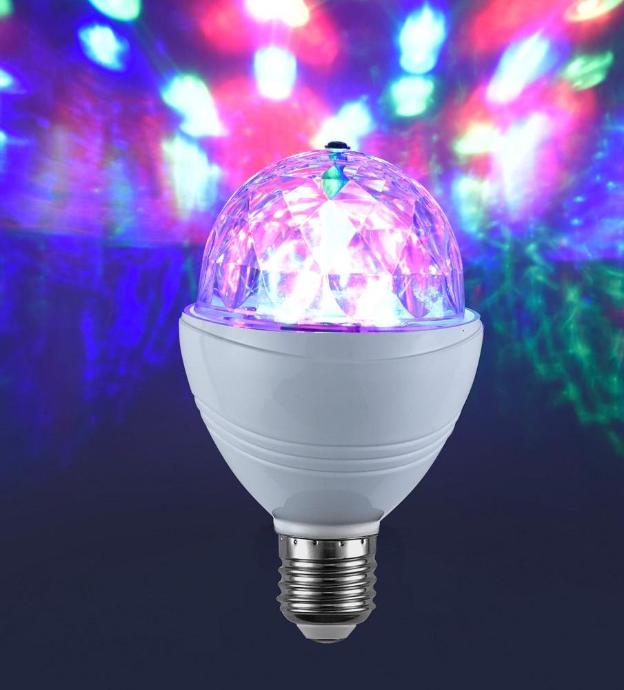 LD 08035 LED disko žárovka, žárovka E27, zrcadlový efekt RGB - LEUCHTEN DIREKT / JUST LIGHT (obrázek 3)