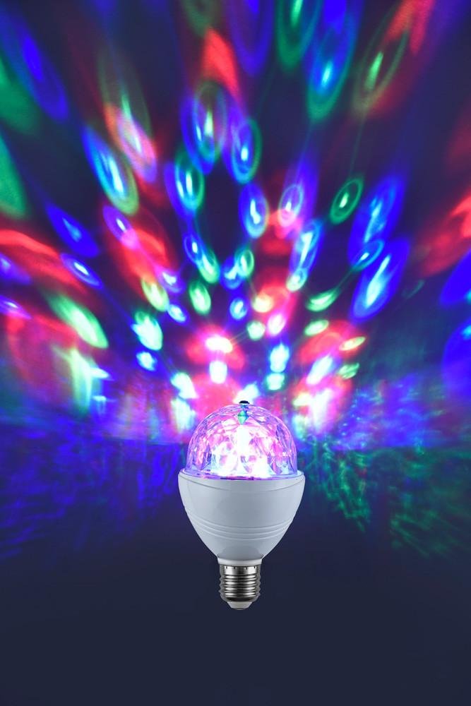 LD 08035 LED disko žárovka, žárovka E27, zrcadlový efekt RGB - LEUCHTEN DIREKT / JUST LIGHT (obrázek 5)