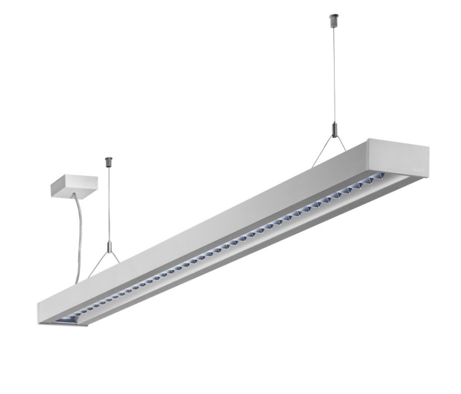 HAL 121-501M-25GGE/840, S AKCE - Závěsné svítidlo ZULI mřížka matná LED MODUL 45W 1415x125x50mm 4000K stříbrné - HALLA