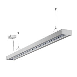 Obrázek pro produkt AKCE - Závěsné svítidlo ZULI mřížka matná LED MODUL 45W 1415x125x50mm 4000K stříbrné - HALLA