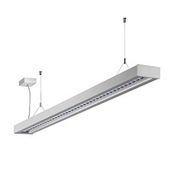 Obrázek pro produkt AKCE - Závěsné svítidlo ZULI mřížka matná LED MODUL 45W 1415x125x50mm 4000K stříbrné - HALLA