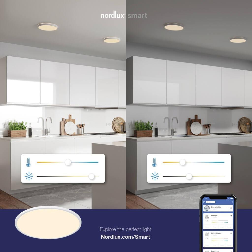 NOR 2015146101 Stropní svítidlo Oja 60 Smart Light 30W LED bílá - NORDLUX (obrázek 2)