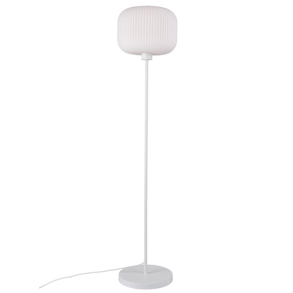 Levně NOR 48924001 Stojací lampa Milford 40W E27 bílá opál - NORDLUX