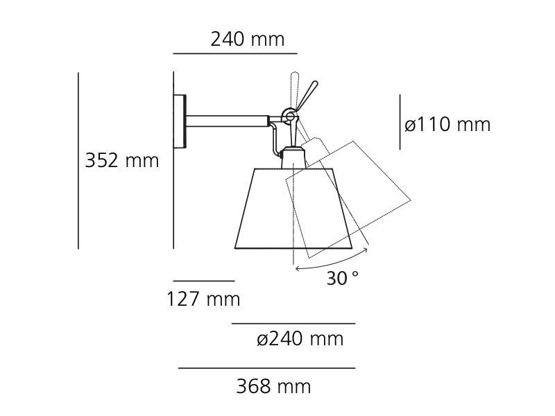 AR 1184010A Nástěnné svítidlo TOLOMEO PARETTE bez stínidla - pouze těleso - ARTEMIDE (obrázek 2)
