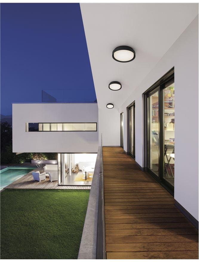 NV 9944603 Venkovní stropní svítidlo OLIVER černý hliník akrylový difuzor LED 20W 3000K 100-240V 92st. IP65 - NOVA LUCE