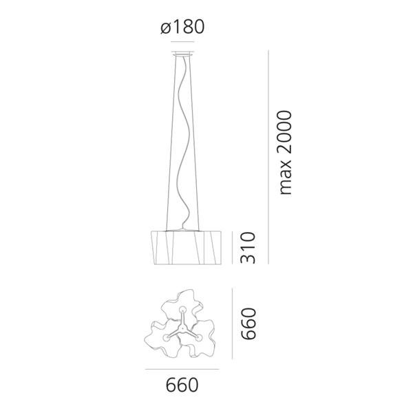 AR 0454010A Logico závěsné 3x120° - fumé difuzor - ARTEMIDE (obrázek 4)