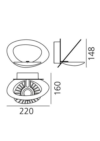 AR 1248020A Pirce Micro nástěnné - 3000K - zlatá - ARTEMIDE (obrázek 6)