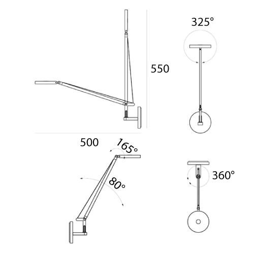 AR 1748W10A Demetra Micro nástěnné - 2700K - antracit - ARTEMIDE (obrázek 5)