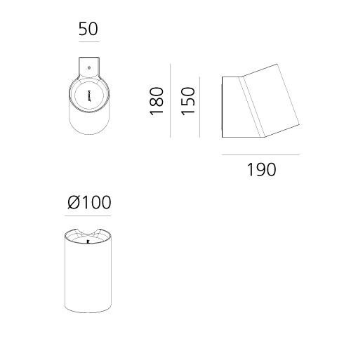 AR T086000 Oblique nástěnné - antracitová šedá - ARTEMIDE (obrázek 5)