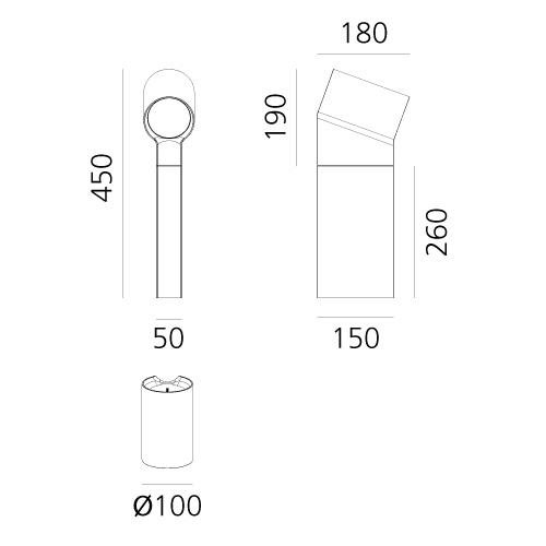 AR T086200 Oblique stojací 45 - ARTEMIDE (obrázek 5)