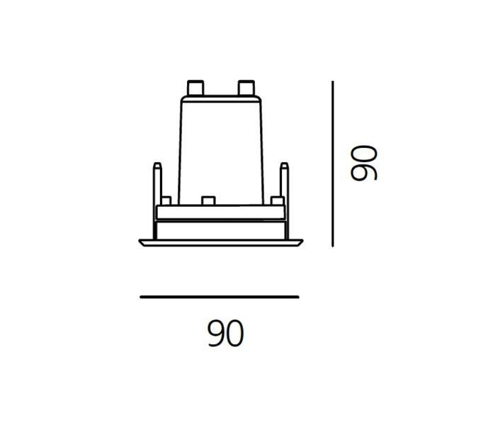 AR T4062FLW00 Ego 90 downlight čtverec 24° 3000K Inox IK10 - ARTEMIDE (obrázek 4)