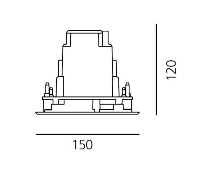 AR T4065ELPTW00 Ego 150 downlight čtverec EL 3000K hliník IK09 - ARTEMIDE (obrázek 4)