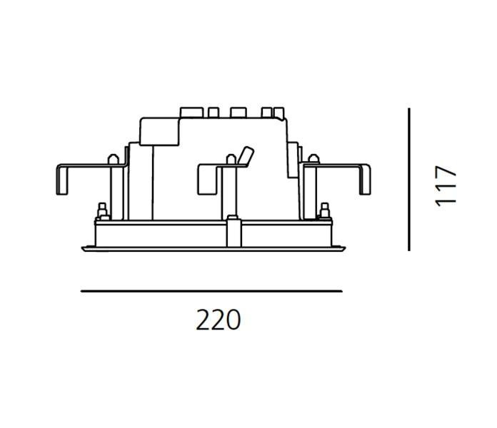 AR T4067WFLW00 Ego 220 downlight čtverec 38° 3000K hliník IK10 - ARTEMIDE (obrázek 5)