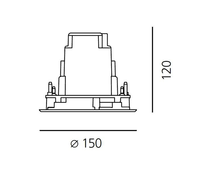 AR T4085ELPTW00 Ego 150 downlight kruh EL 3000K hliník IK09 - ARTEMIDE (obrázek 4)