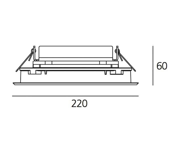 AR T42008ELPTW00 Ego Flat 220 downlight čtverec EL 3000K hliník IK10 - ARTEMIDE (obrázek 5)