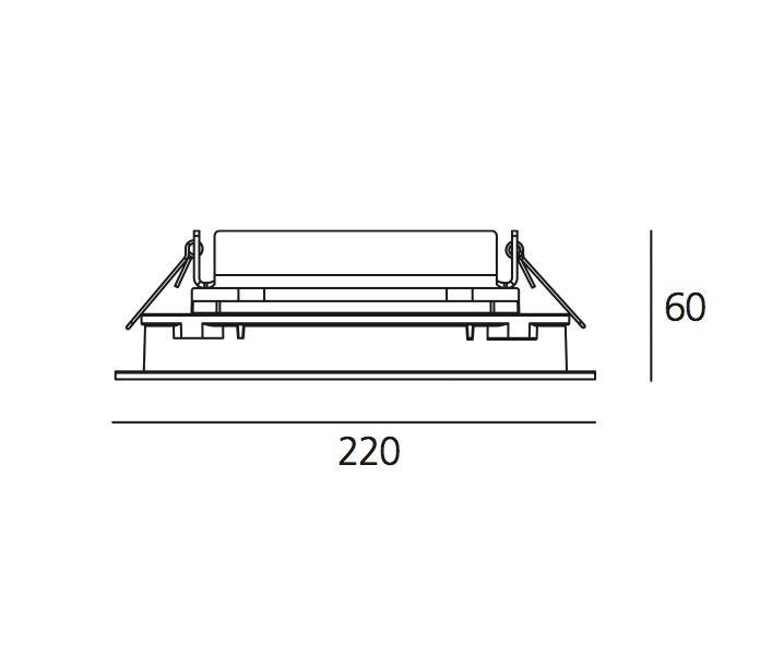 AR T42020WFLW00 Ego 220 Flat sklo downlight čtverec 38° 3000K - ARTEMIDE (obrázek 5)