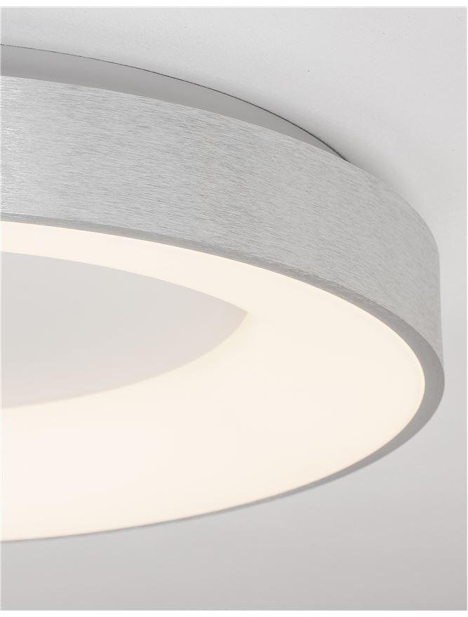 NV 9353856 Stropní svítidlo RANDO THIN broušený stříbrný hliník a akryl LED 50W 230V 3000K IP20 stmívatelné - NOVA LUCE