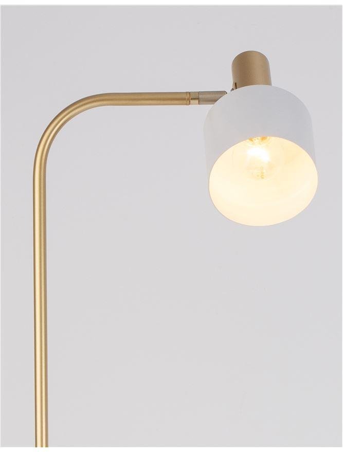 NV 9426653 Stojací lampa PAZ zlatý kov bílé kovové stínidlo bílá základna E27 1x12W 230V IP20 bez žárovky - NOVA LUCE (obrázek 3)