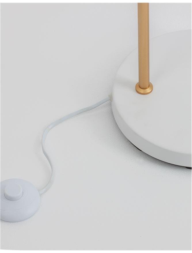NV 9426653 Stojací lampa PAZ zlatý kov bílé kovové stínidlo bílá základna E27 1x12W 230V IP20 bez žárovky - NOVA LUCE (obrázek 5)