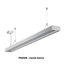 Obrázek pro produkt Závěsné svítidlo Zuli 7700lm 62,9W Ra80 4000K parabolická mřížka 1425x125x50mm černé (121-531M-25GGE/840, B) - Halla
