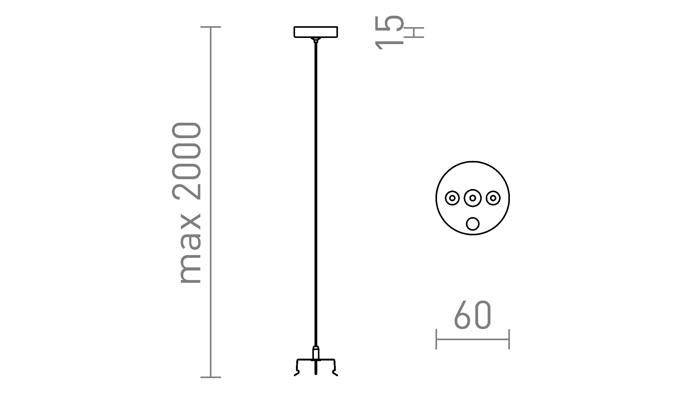 RED G13672 TRIDENT PRO závěsná sada 2ks černá  - DESIGN RENDL (obrázek 6)