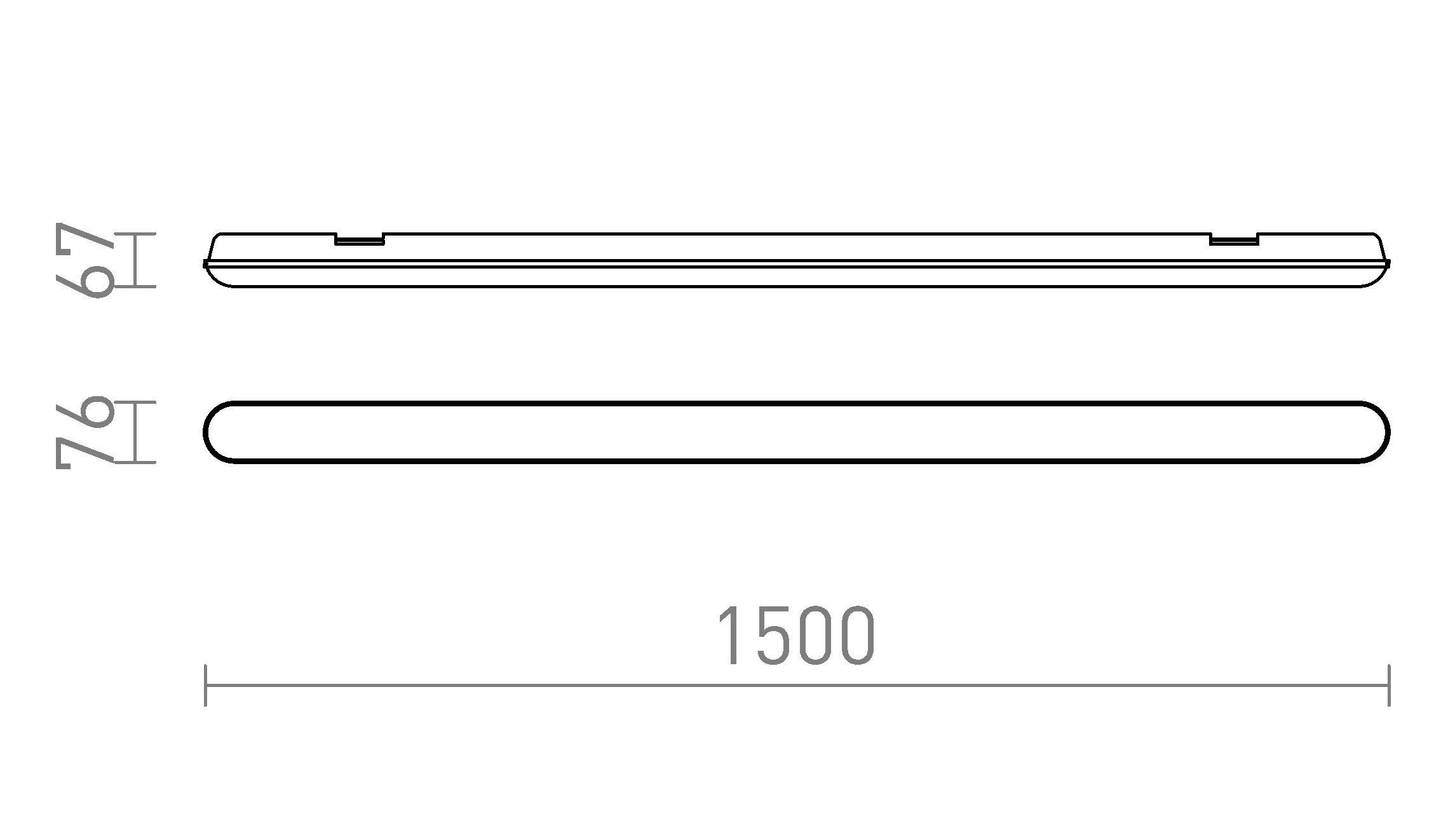 RED G13671 TRIDENT PRO 150 těleso šedá matný akryl 230V LED 60W IP65 4000K - DESIGN RENDL (obrázek 10)