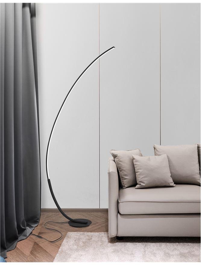 NV 9396060 Stojací lampa PREMIUM černá ocel hliník a akryl LED 30W 230V 3000K IP20 stmívatelné - NOVA LUCE