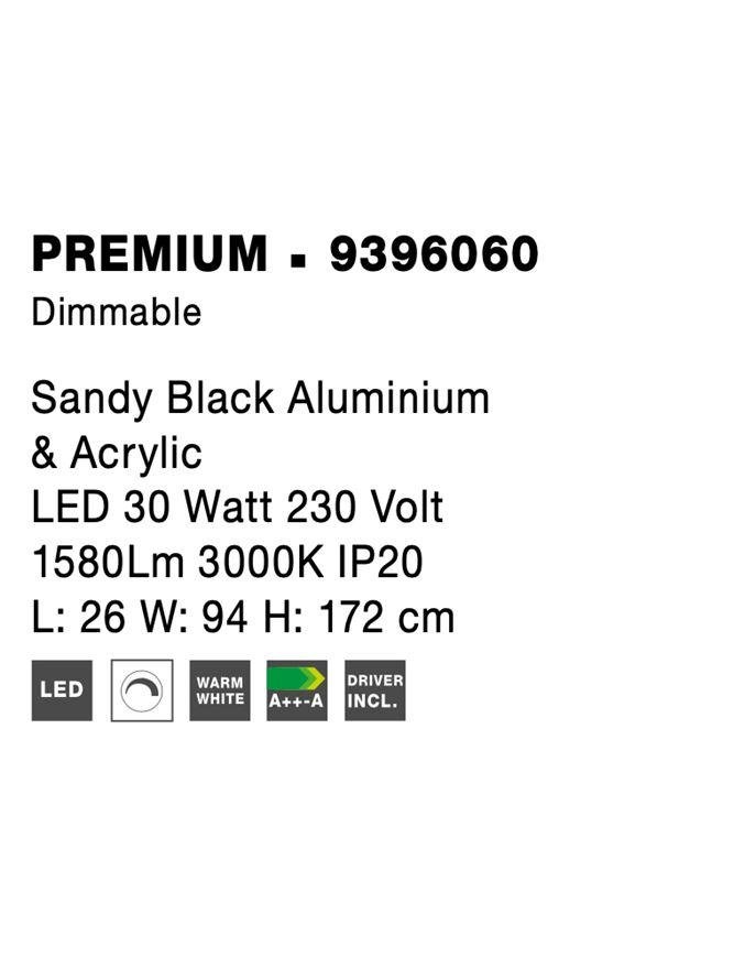 NV 9396060 Stojací lampa PREMIUM černá ocel hliník a akryl LED 30W 230V 3000K IP20 stmívatelné - NOVA LUCE (obrázek 10)