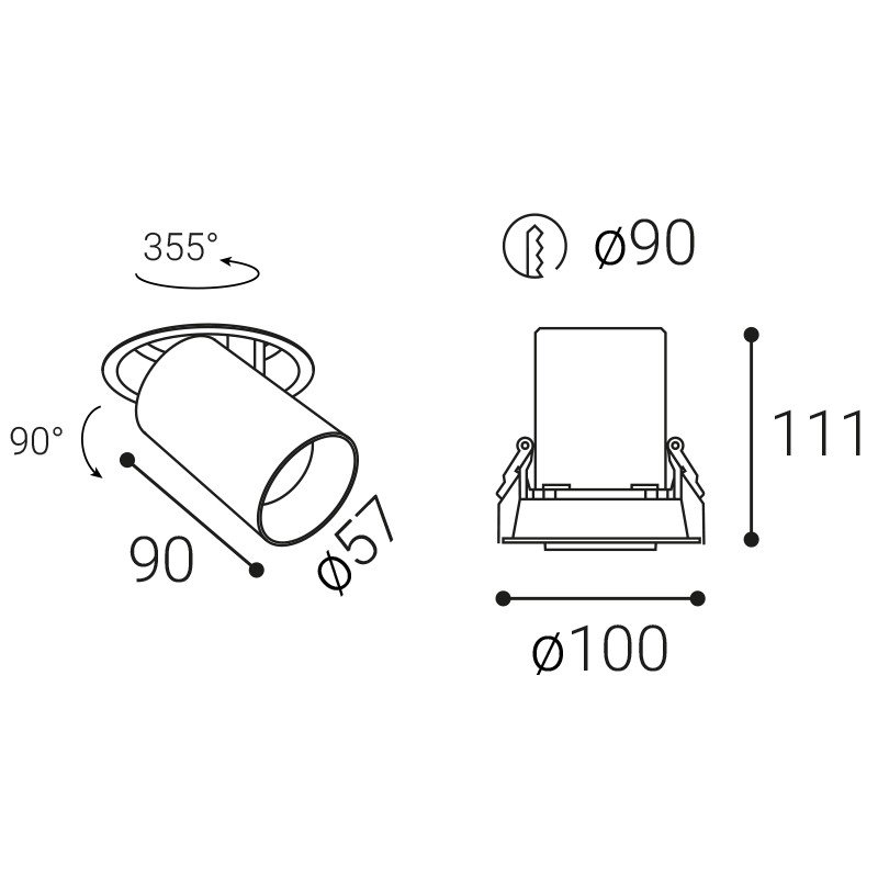 LED2 2252633 Svítidlo HIDE, B 10-20W 3000K - LED2 Lighting (obrázek 3)