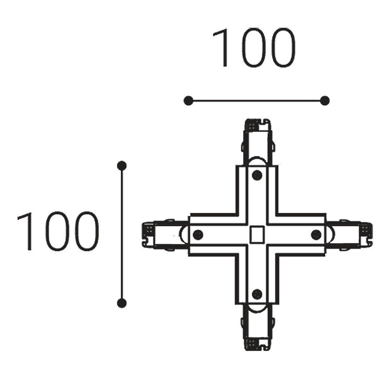 LED2 6361101 Spojka ECO TRACK X-CONNECTOR, W - LED2 Lighting (obrázek 2)