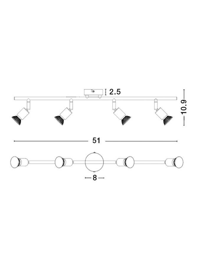 NV 661004 Bodové svítidlo BASE matný bílý kov GU10 4x5W IP20 bez žárovky - NOVA LUCE (obrázek 3)