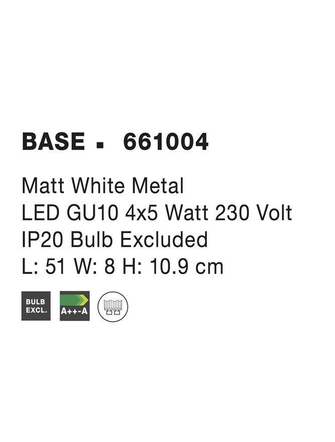NV 661004 Bodové svítidlo BASE matný bílý kov GU10 4x5W IP20 bez žárovky - NOVA LUCE (obrázek 4)