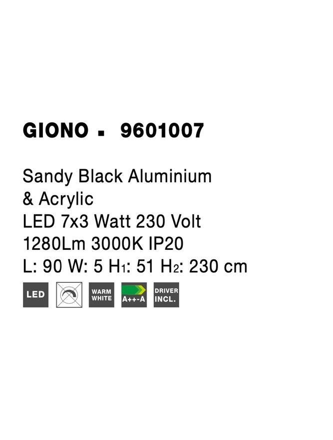 NV 9601007 Závěsné svítidlo GIONO černý hliník a akryl LED 7x3W 230V 3000K IP20 - NOVA LUCE (obrázek 10)