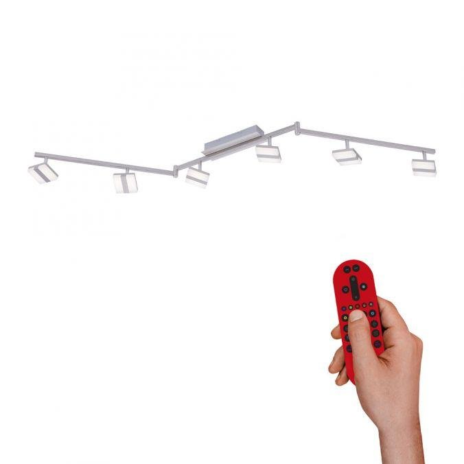 LD 12086-55 LOLAsmart SABI LED stropní svítidlo, Smart Home, LOLAsmart, CCT, RGB, stmívatelné, dálkový ovladač, 6-ramenné MEDION RGB+2700-5000K - LEUCHTEN DIREKT / JUST LIGHT