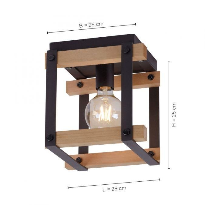 LD 15681-79 EDITH LED stropní svítidlo, vintage, design dřeva, E27 bez žárovky, max. 40W, retro MEDION - LEUCHTEN DIREKT / JUST LIGHT (obrázek 4)