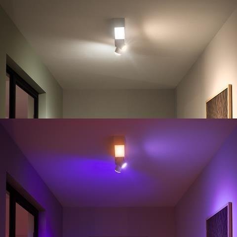 PH 50610/31/P7 Hue LED White and Color Ambiance Stropní bodové svítidlo Philips Centris BT 50610/31/P7 11W + 2x5,7W GU10, 1600lm, 2000K-6500K, IP20, RGB, bílé - PHILIPS HUE (915005928301) (obrázek 3)