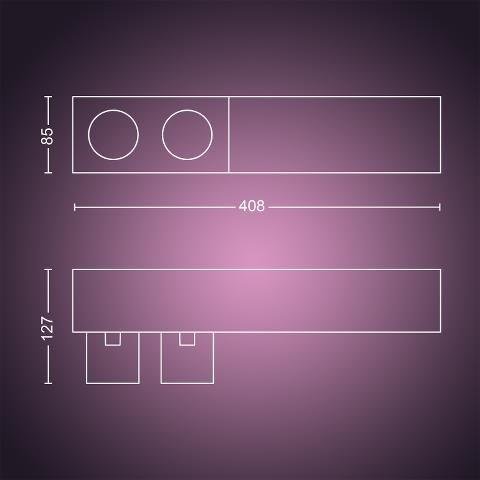 PH 50610/31/P7 Hue LED White and Color Ambiance Stropní bodové svítidlo Philips Centris BT 50610/31/P7 11W + 2x5,7W GU10, 1600lm, 2000K-6500K, IP20, RGB, bílé - PHILIPS HUE (915005928301) (obrázek 9)
