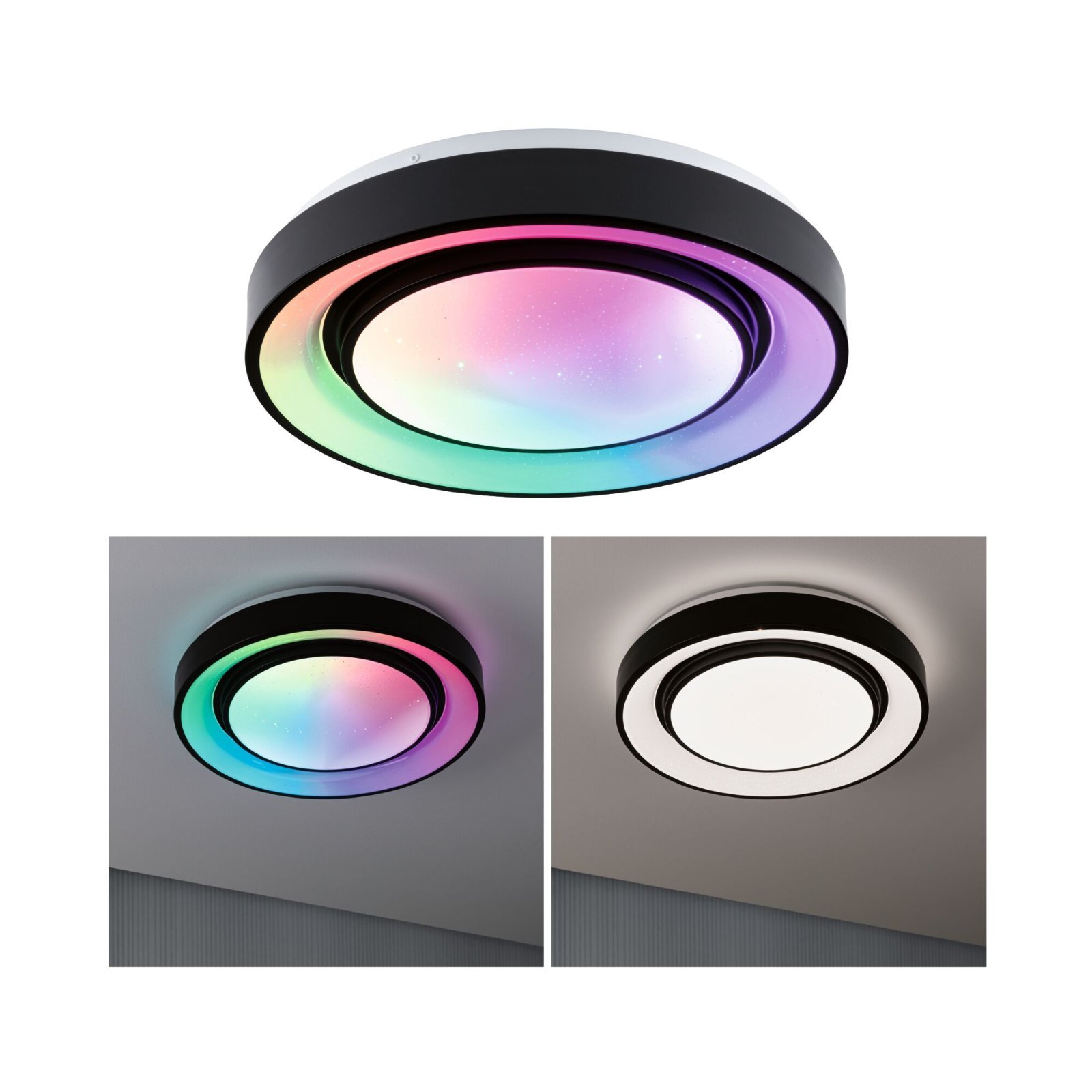 P 70544 LED stropní svítidlo Rainbow efekt duhy RGBW 230V 22W černá/bílá - PAULMANN