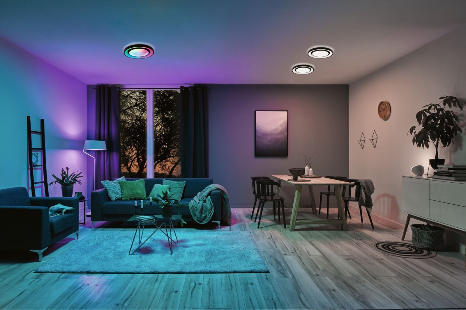 P 70544 LED stropní svítidlo Rainbow efekt duhy RGBW 230V 22W černá/bílá - PAULMANN (obrázek 4)