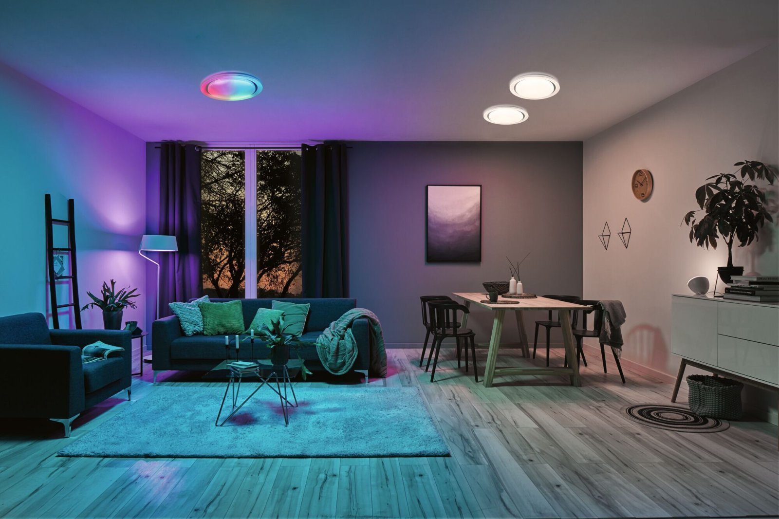 P 70547 LED stropní svítidlo Rainbow efekt duhy RGBW 230V 38,5W chrom/bílá - PAULMANN (obrázek 4)