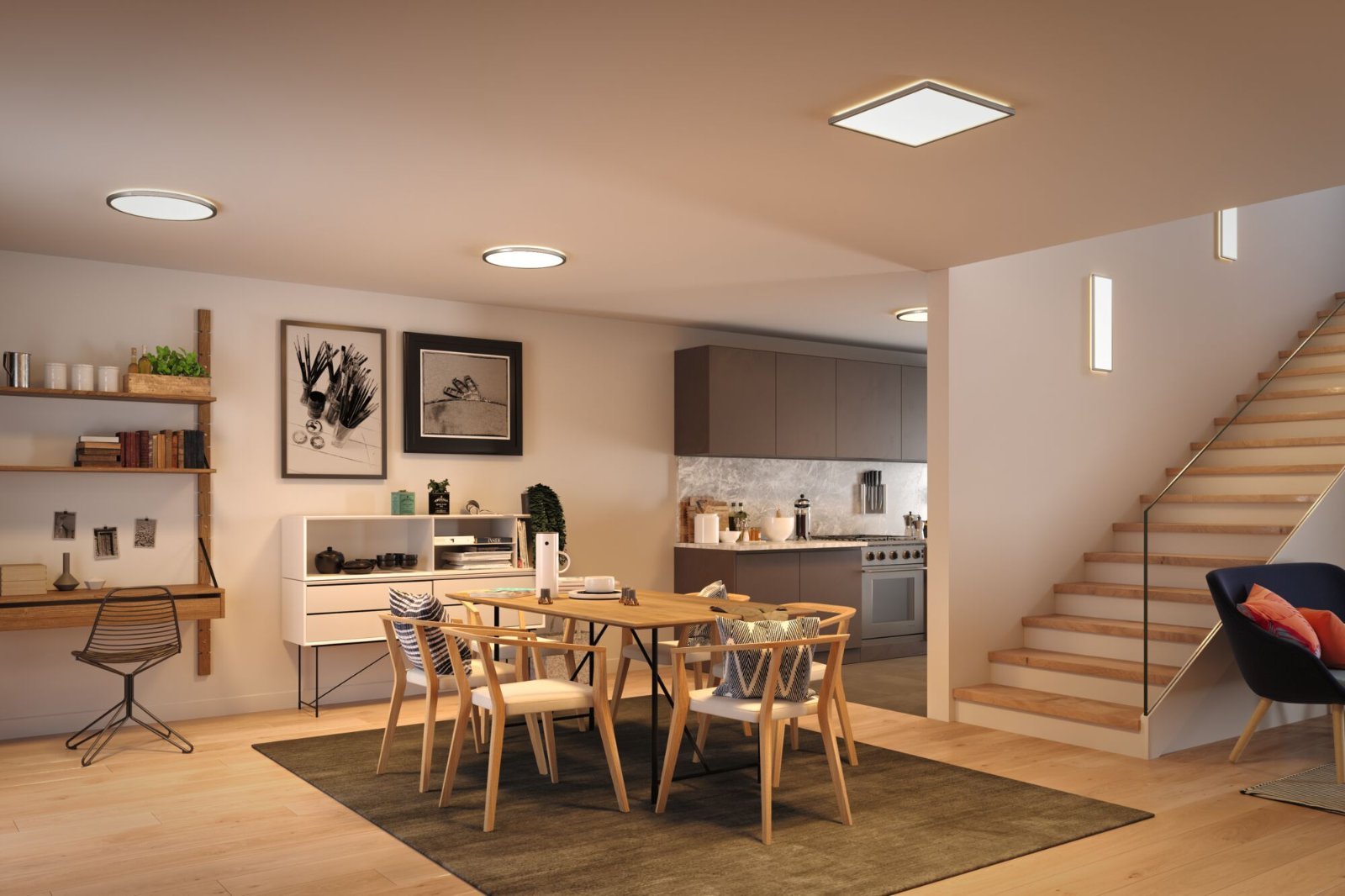 P 70996 LED Panel 3-krokové-stmívatelné Atria Shine hranaté 580x200mm 3000K matný chrom - PAULMANN (obrázek 4)
