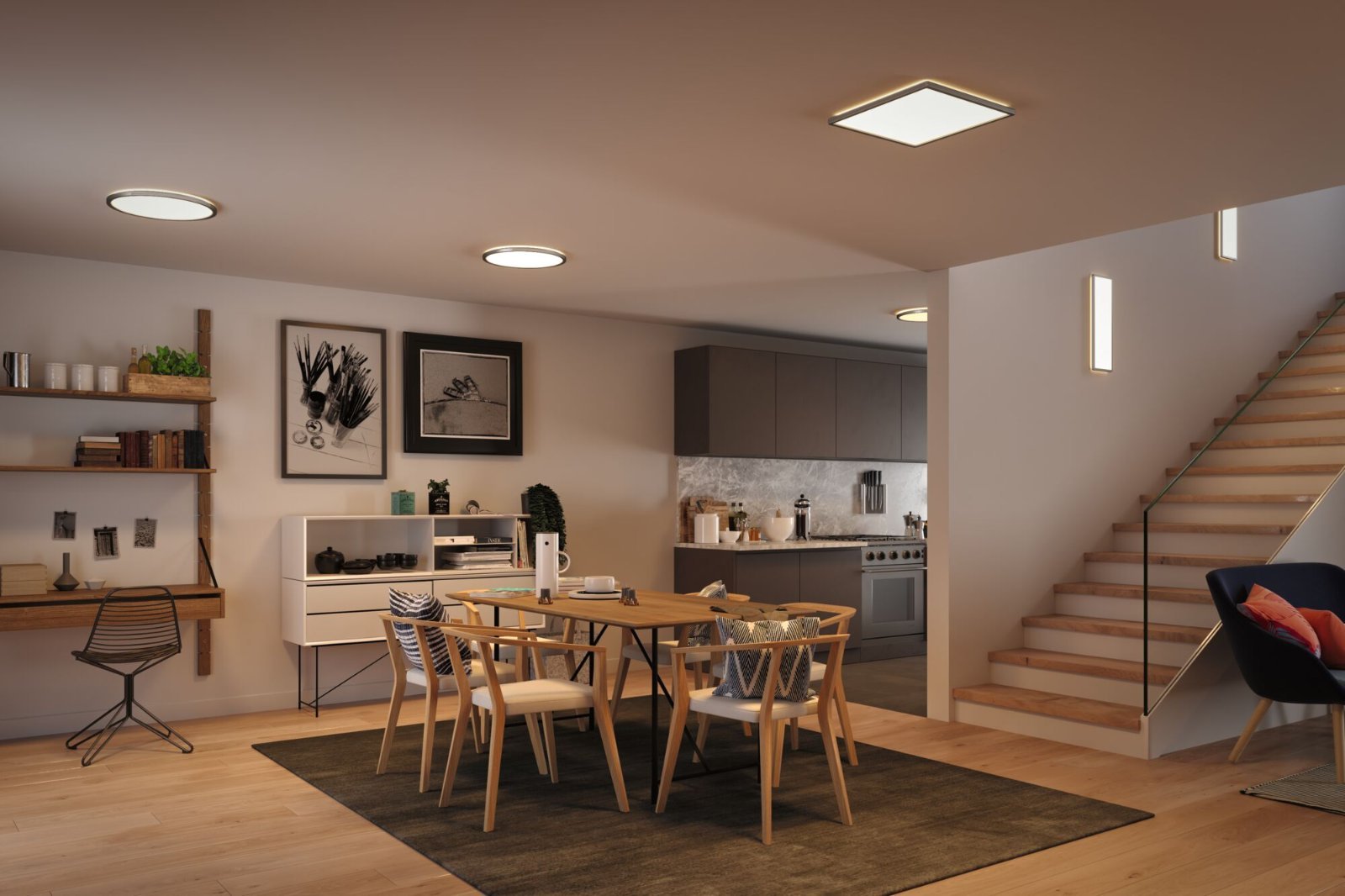P 70996 LED Panel 3-krokové-stmívatelné Atria Shine hranaté 580x200mm 3000K matný chrom - PAULMANN (obrázek 5)