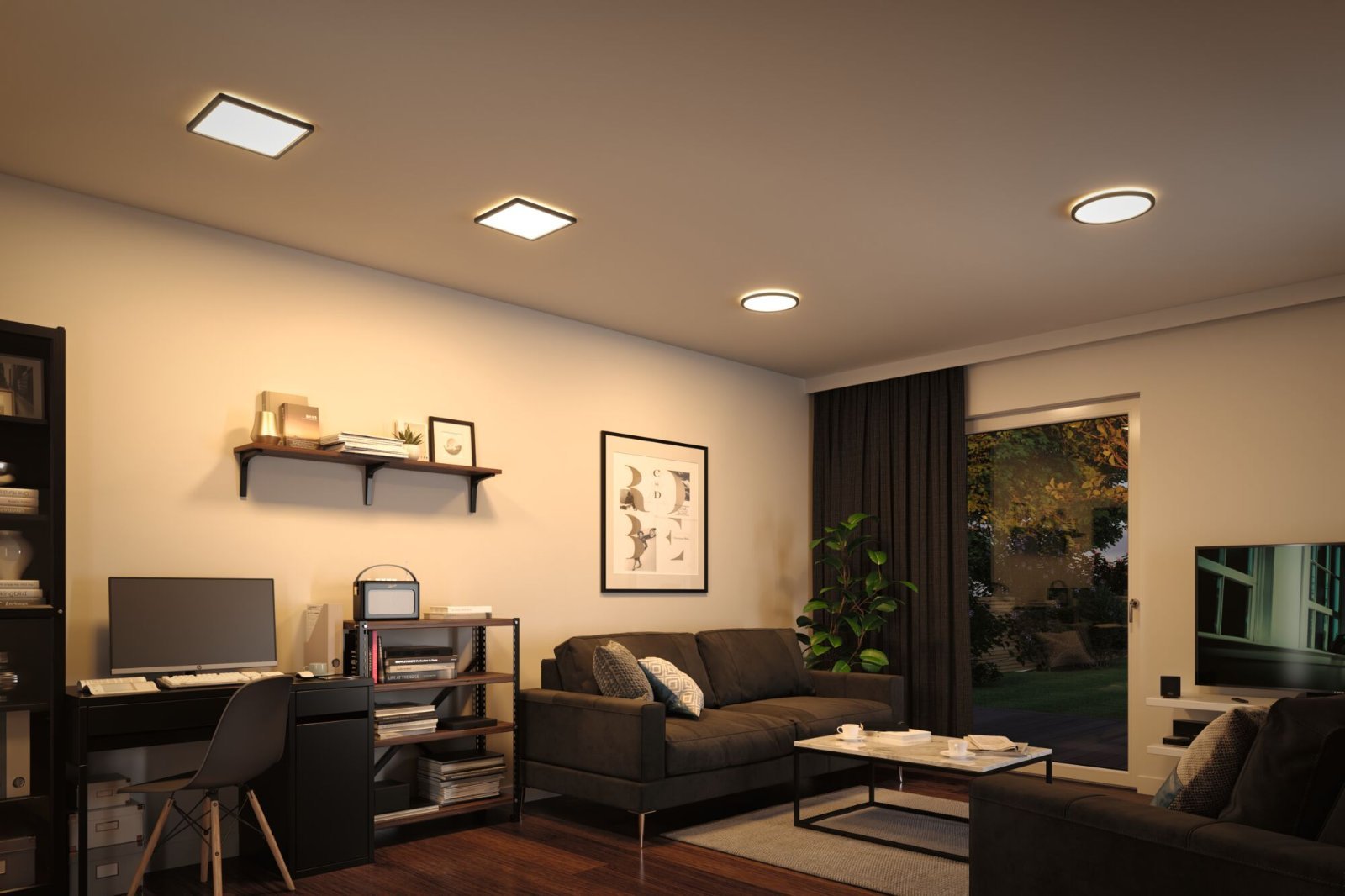P 70997 LED Panel Atria Shine kruhové 190mm 3000K černá - PAULMANN (obrázek 4)