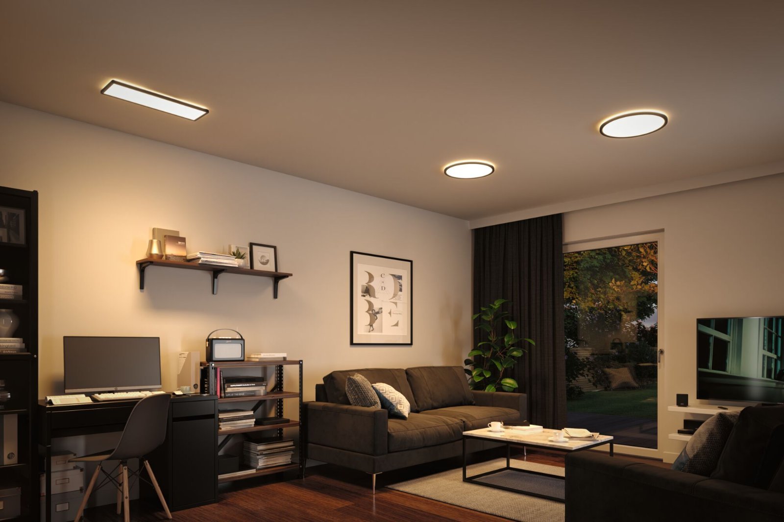 P 70999 LED Panel 3-krokové-stmívatelné Atria Shine kruhové 420mm 3000K černá - PAULMANN (obrázek 4)