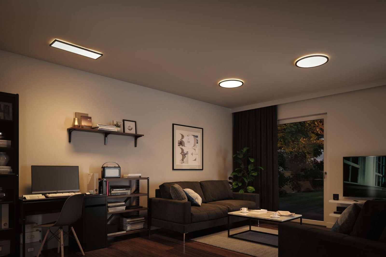 P 70999 LED Panel 3-krokové-stmívatelné Atria Shine kruhové 420mm 3000K černá - PAULMANN (obrázek 5)