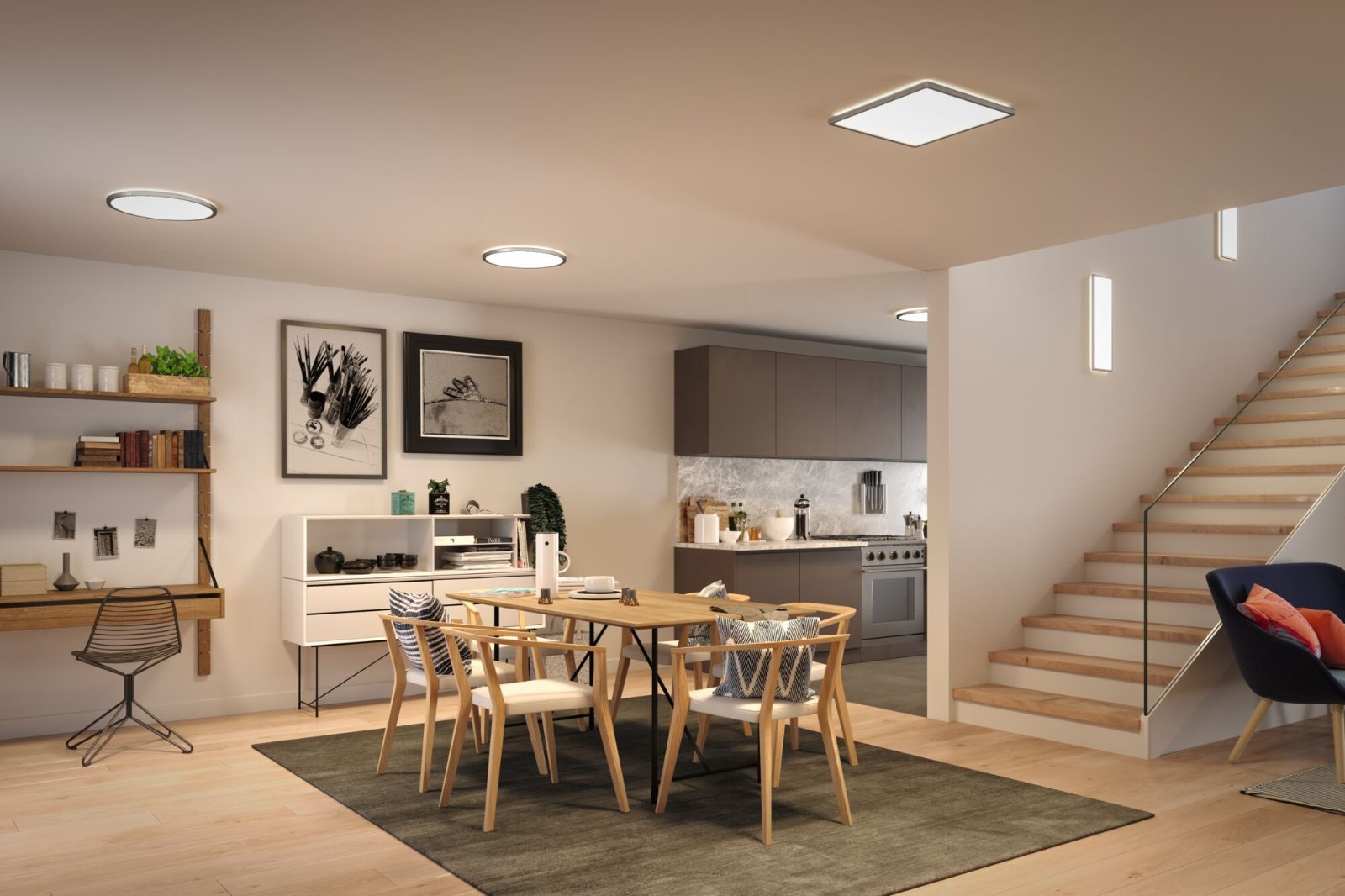 P 71010 LED Panel 3-krokové-stmívatelné Atria Shine hranaté 580x200mm 4000K matný chrom - PAULMANN (obrázek 4)