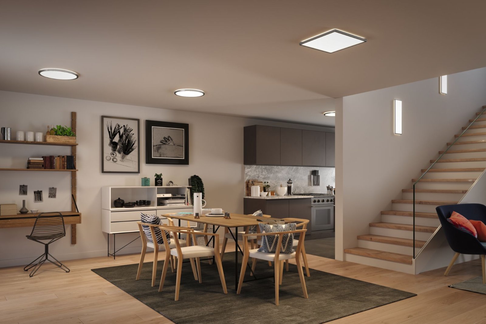 P 71010 LED Panel 3-krokové-stmívatelné Atria Shine hranaté 580x200mm 4000K matný chrom - PAULMANN (obrázek 5)
