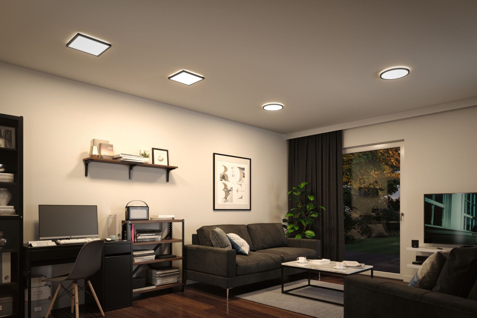 P 71012 LED Panel Atria Shine kruhové 293mm 4000K černá - PAULMANN (obrázek 4)