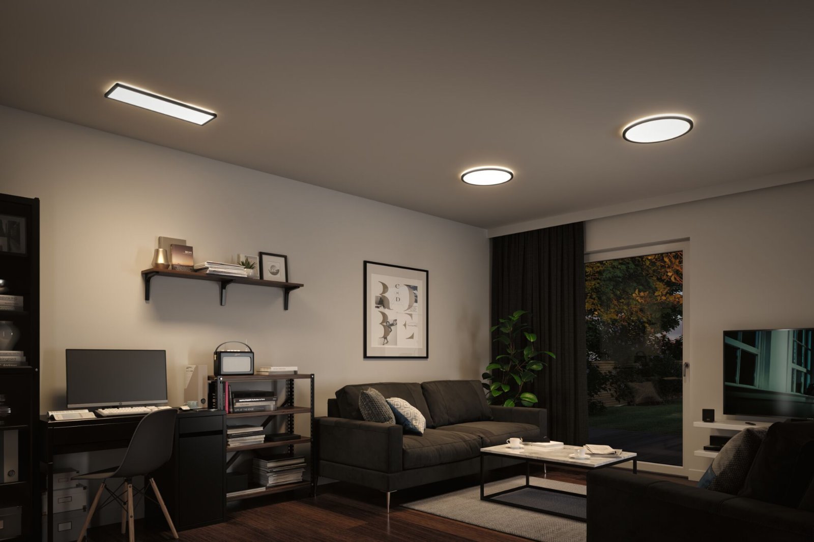 P 71017 LED Panel Atria Shine hranaté 580x200mm 4000K černá - PAULMANN (obrázek 5)