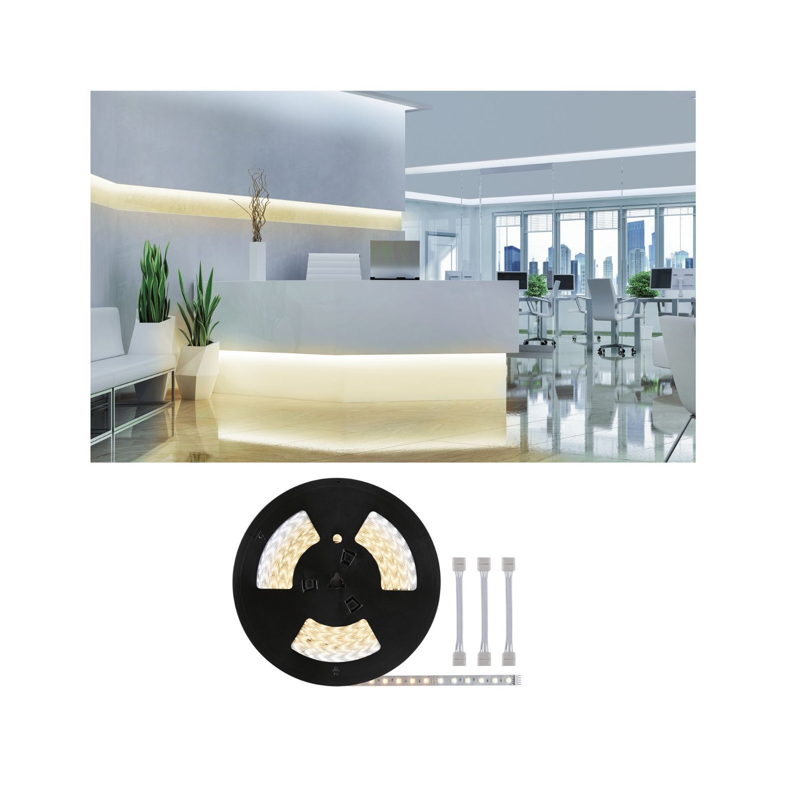 P 71041 MaxLED 500 LED Strip Smart Home Bluetooth měnitelná bílá vč. propojek 20m 72W 550lm/m 60LEDs/m měnitelná bílá - PAULMANN